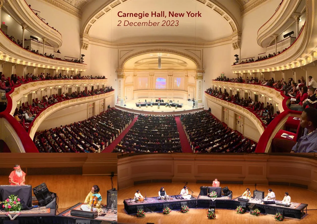 Photo collage from the Carnegie Hall concert, New York, 2 December 2023.