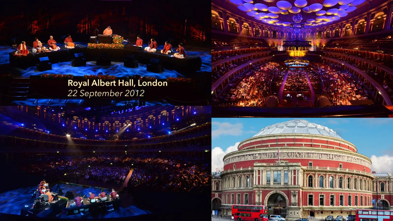 Photo collage from the Royal Albert Hall concert, London, 22 September 2012.