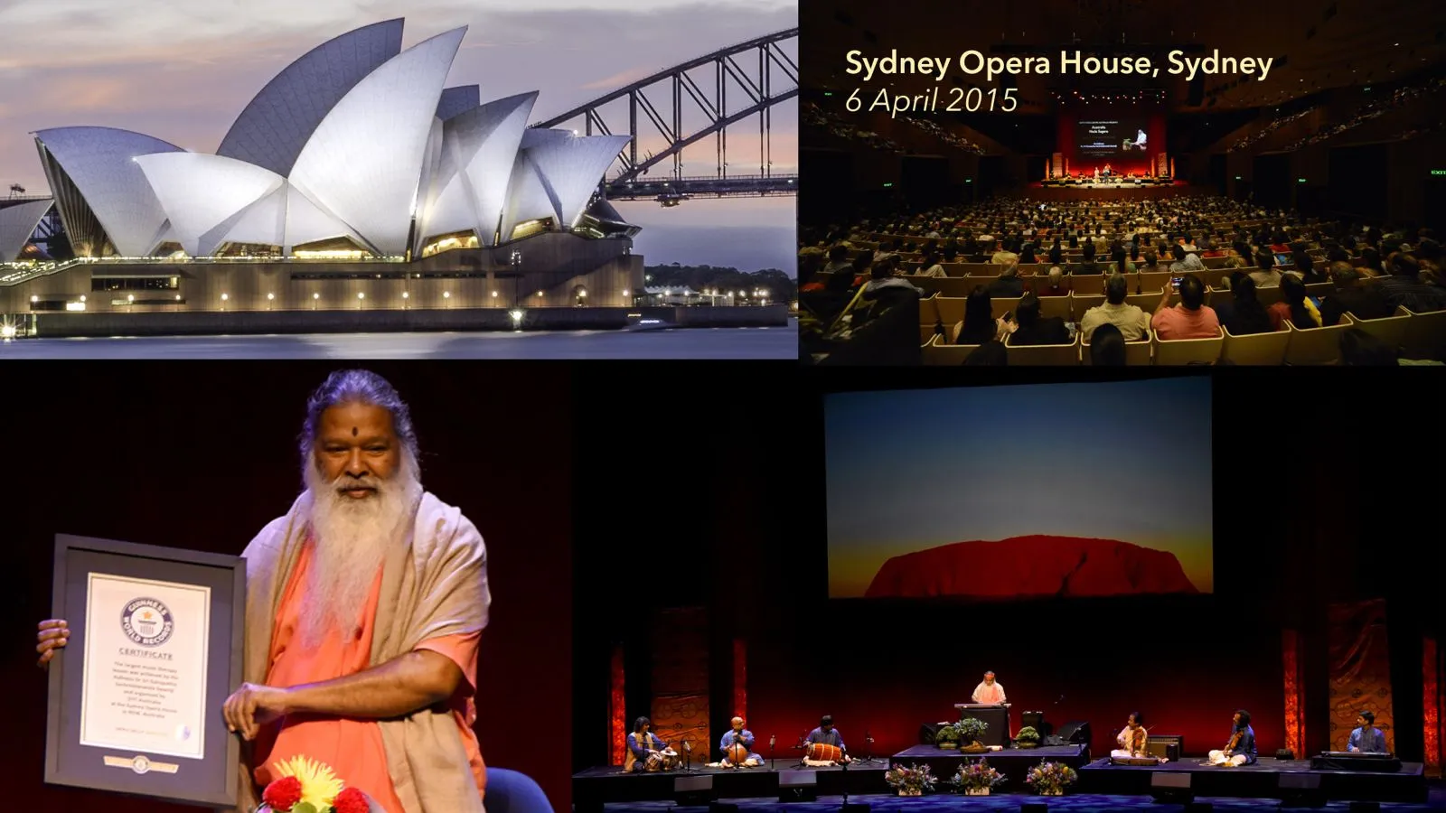 Photo collage from the Sydney Opera House concert, 6 April 2015 – Guinness World Record performance.