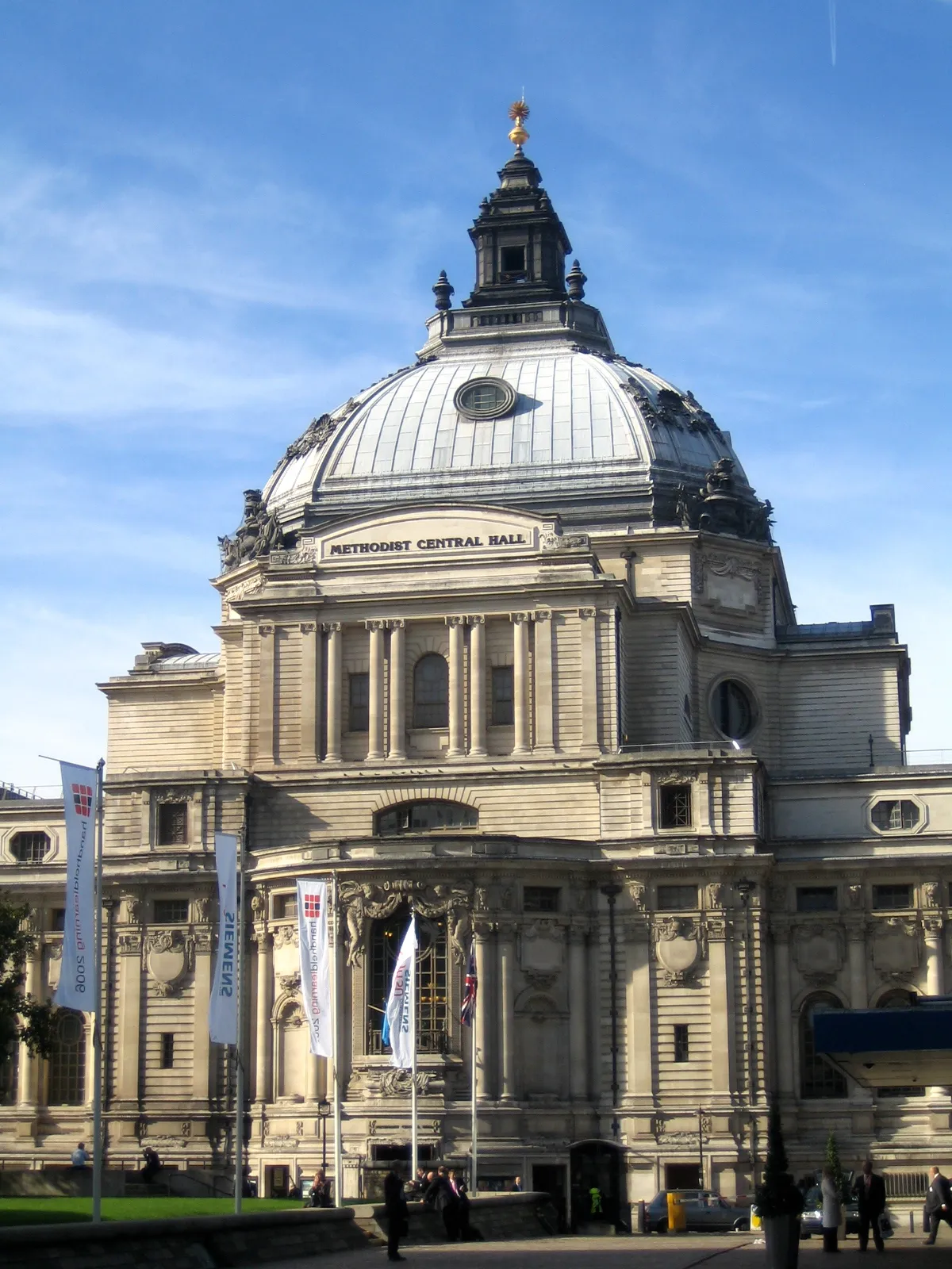 Westminster Central Hall, the Edwardian-baroque Methodist hall opposite Westminster Abbey in London.